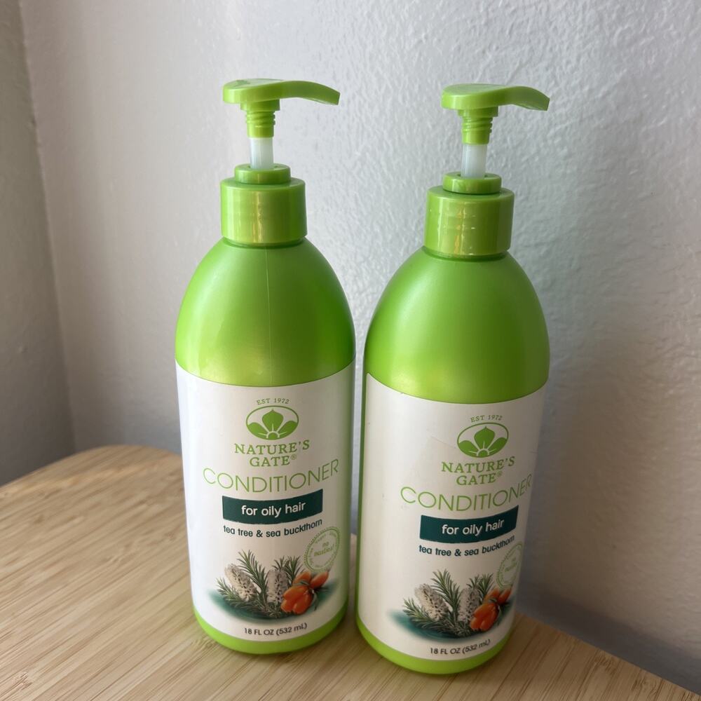 2 Nature's Gate Tea Tree Buckthorn Oily Hair Conditioner Vegan 18 oz ea